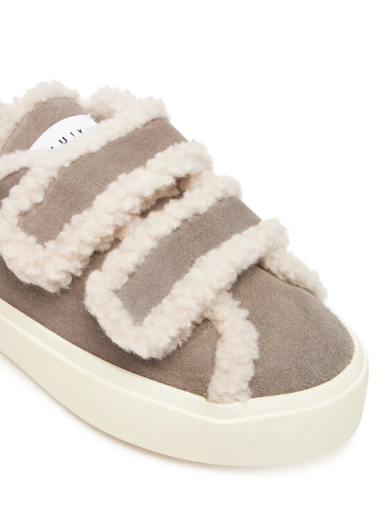 Inuikii Inuikii Сникърси Shearling Low Velcro 1001.001.0231 Сив