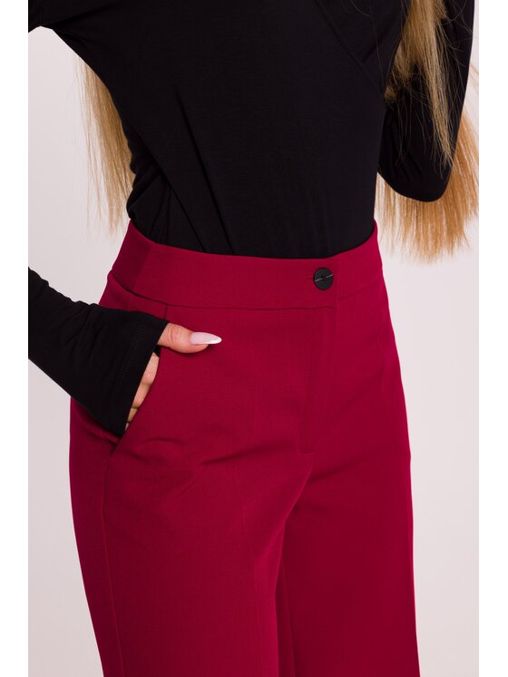 Made of Emotion Made of Emotion Spodnie materiałowe M875 Bordowy Wide Leg