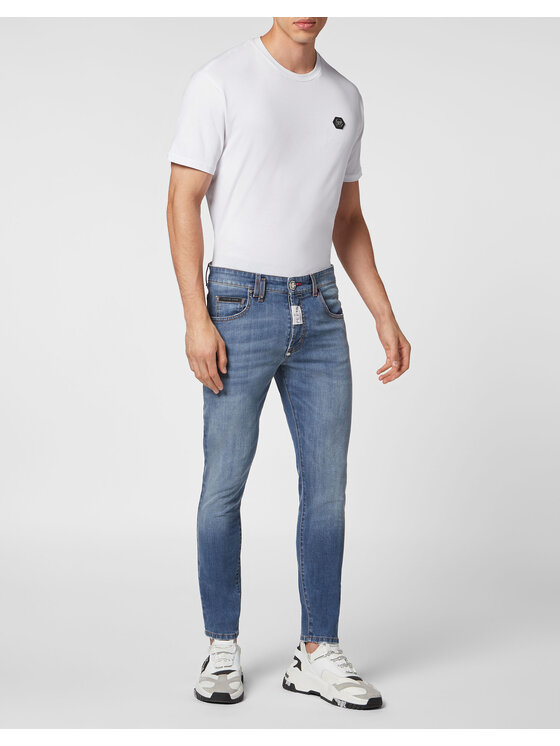 PHILIPP PLEIN PHILIPP PLEIN Džínsy 3593 Modrá Straight Leg