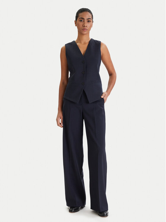 Weekend Max Mara Weekend Max Mara Palazzo kalhoty Visivo 2615131041 Tmavomodrá Relaxed Fit