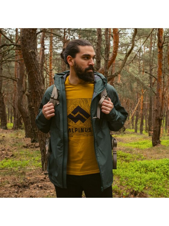 Alpinus Alpinus T-Shirt Skrzyczne Żółty Regular Fit