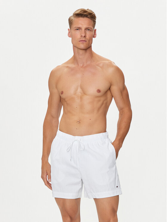 Tommy Hilfiger Tommy Hilfiger Pantaloni scurți pentru înot UM0UM03280 Alb Regular Fit