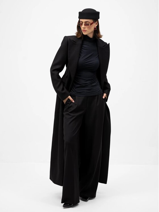 MANDRAGORA MANDRAGORA Płaszcz przejściowy Thoren Czarny Slim Fit