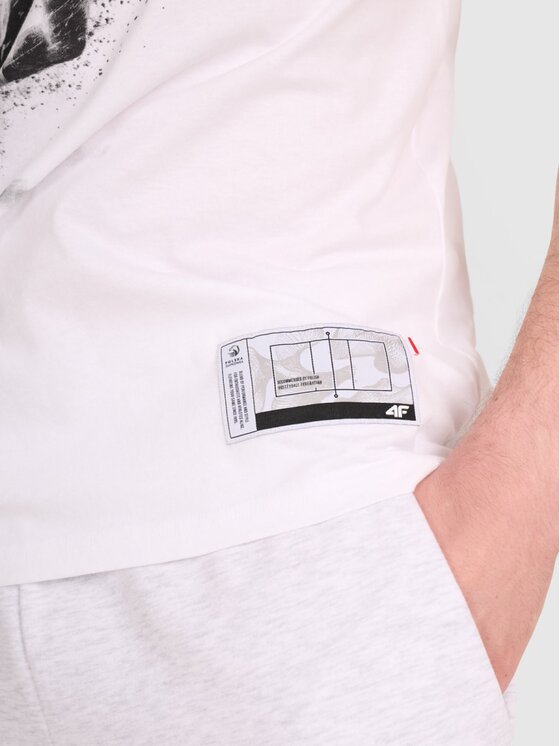 4F 4F T-Shirt 4FRAW25TTSHM3318-10S Λευκό Regular Fit
