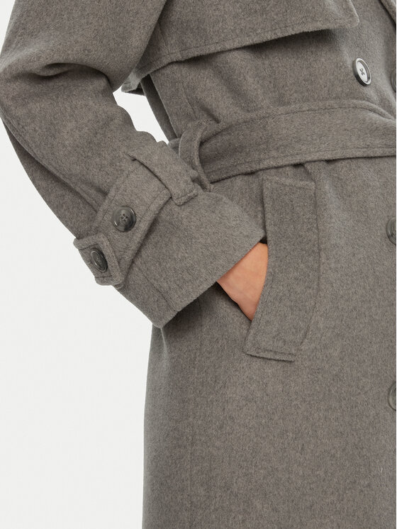 ACCESS FASHION ACCESS FASHION Płaszcz przejściowy 44-9001-119 Szary Relaxed Fit