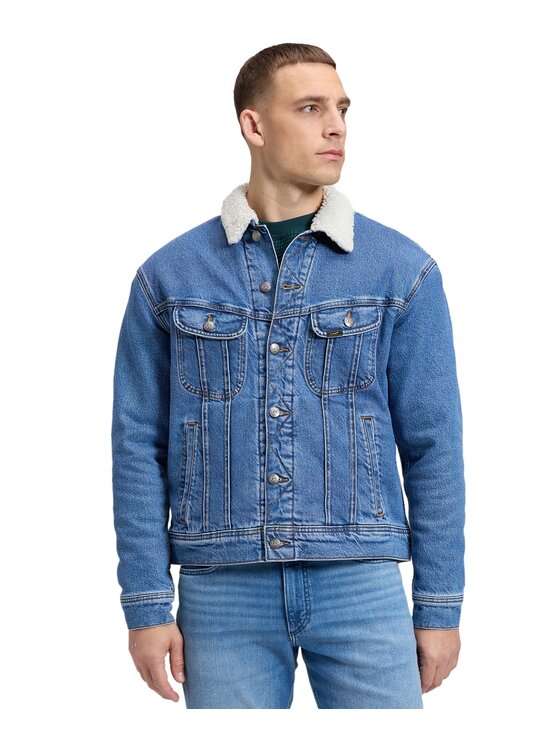 Lee Lee Kurtka jeansowa 112386295 Niebieski Relaxed Fit