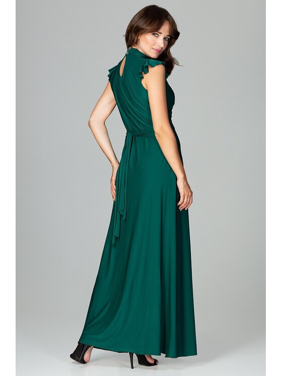 Lenitif Lenitif Sukienka K486 Zielony Regular Fit