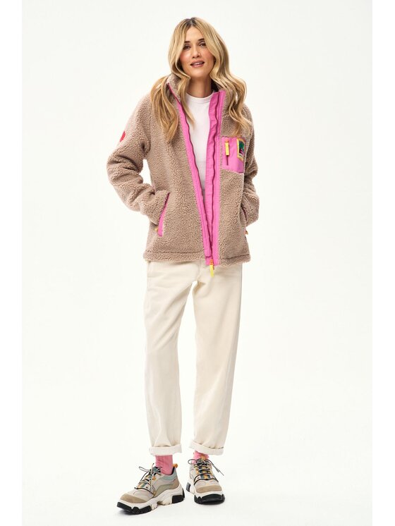 NAOKO NAOKO Kurtka przejściowa Teddy Sandstone Beżowy Regular Fit