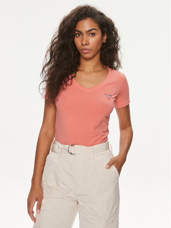 Guess Guess T-Shirt W2YI45 J1314 Korallenfarben Slim Fit