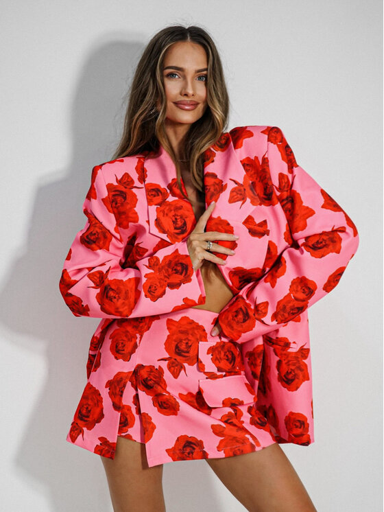 LilaLou LilaLou Marynarka About You Różowy Oversize