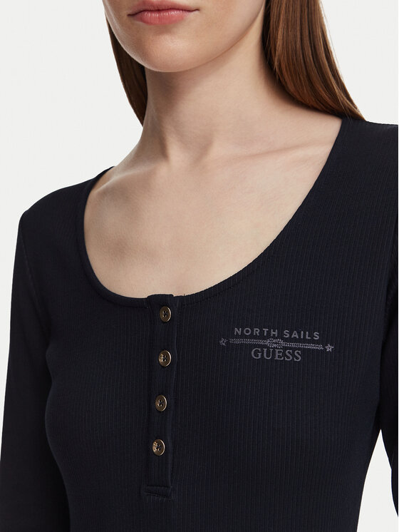 Guess Guess Blusa W6YP60 K5318 Blu scuro Slim Fit