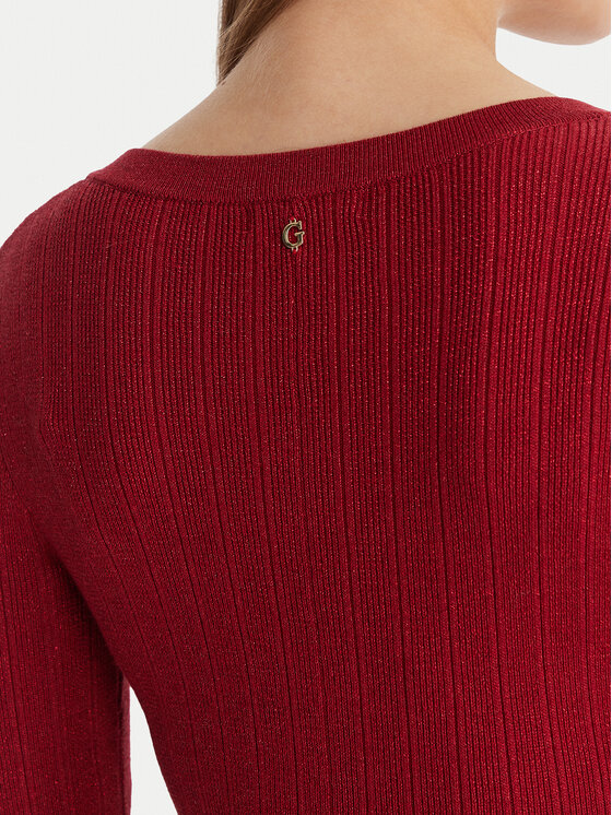 Guess Guess Pletena obleka W6RK02 Z3700 Rdeča Regular Fit