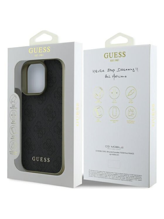 Guess Guess Etui na telefon iPhone 16 Pro Czarny