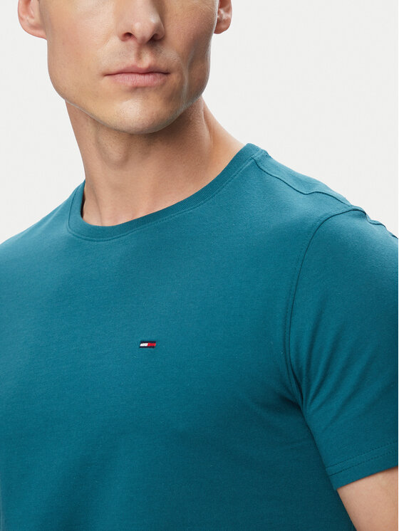 Tommy Jeans Tommy Jeans Тишърт DM0DM04411 Тъмнозелен Slim Fit