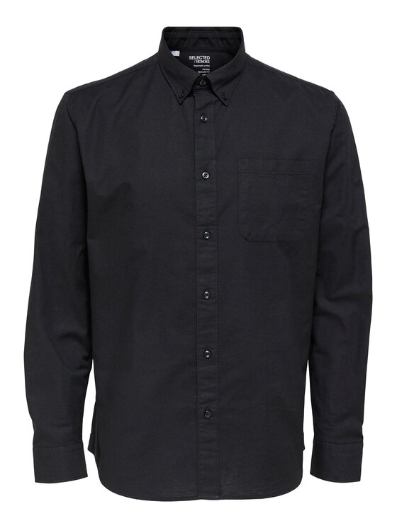 Selected Homme Selected Homme Πουκάμισο Rick 16077359 Μαύρο Regular Fit