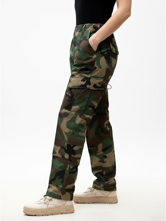 Jigga Wear Jigga Wear Spodnie cargo Bojówki moro camo taktyczne ripstop 130536 Zielony Regular Fit