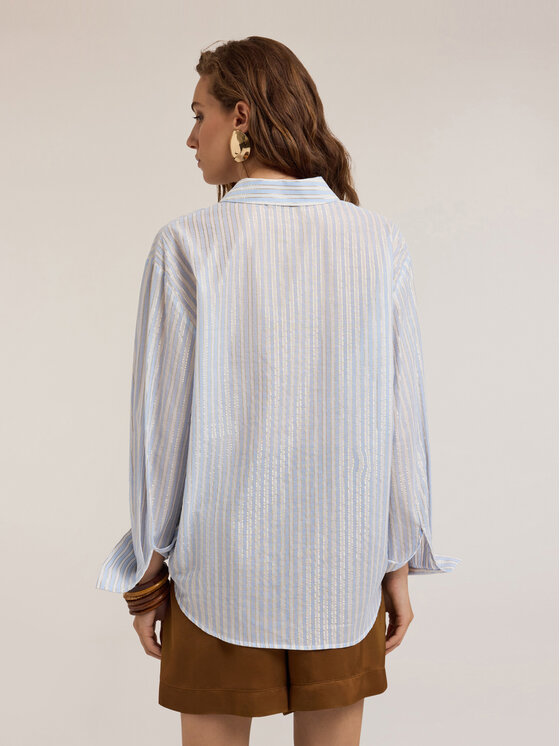 Motivi Motivi Camicia 5196Q100782N0R4 Turchese Over Fit