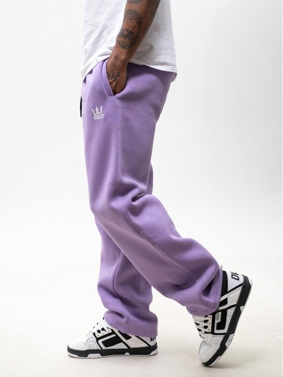 Jigga Wear Jigga Wear Spodnie dresowe Szerokie luźne dresy sznurek na gumce 129791 Fioletowy Baggy Fit