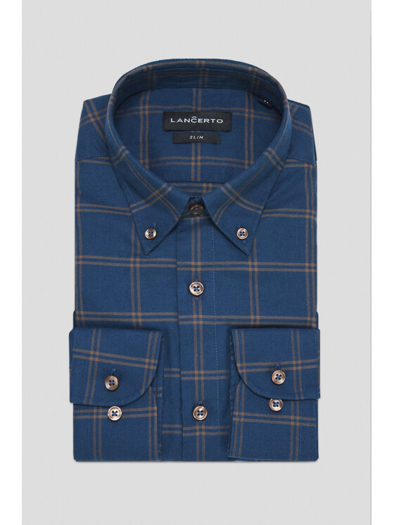 Lancerto Lancerto Koszula Luigia KO073224000032 Granatowy Slim Fit