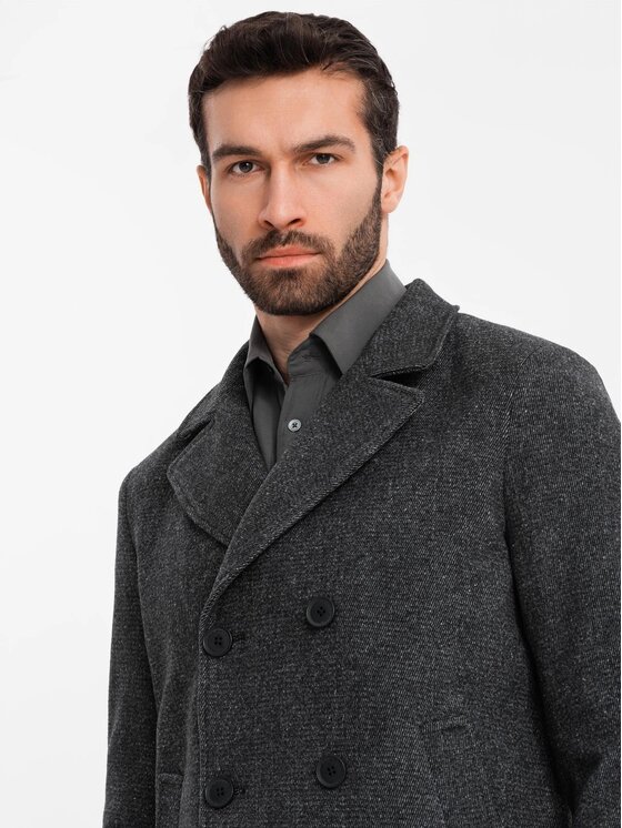 Ombre Ombre Kabát OM-COWC-0115 Šedá Regular Fit