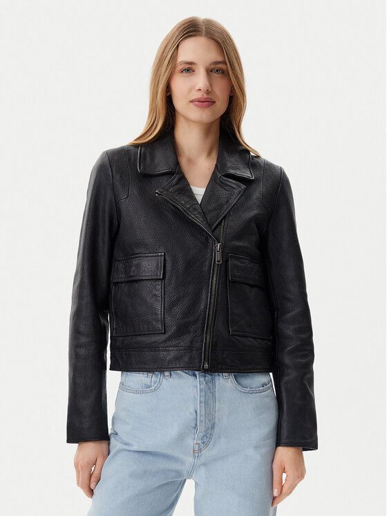 Mustang Mustang Lederjacke Kata 310-24-082 Schwarz Regular Fit