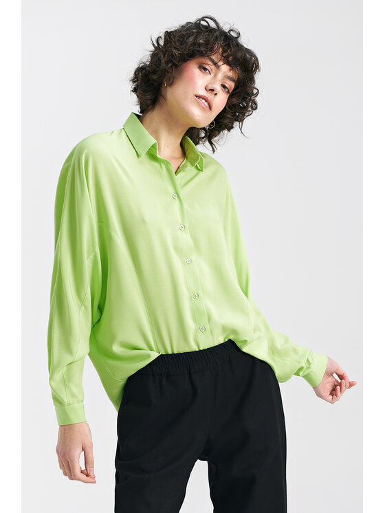 NIFE NIFE Halenka B158 Zelená Classic Fit