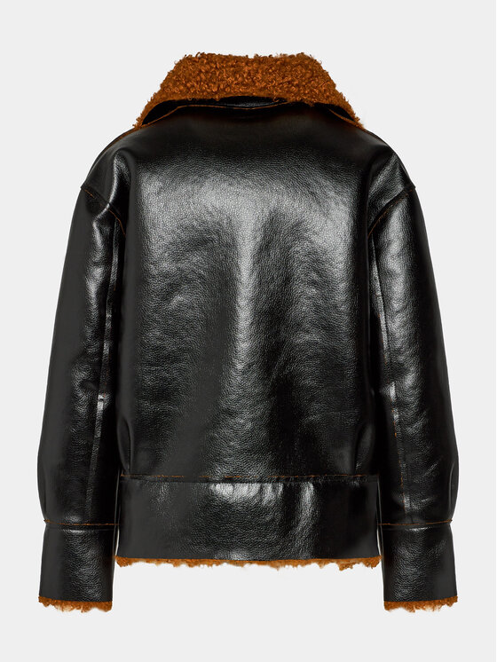 Sisley Sisley Dirbtinės odos striukė 2PMPLN036 Juoda Oversize