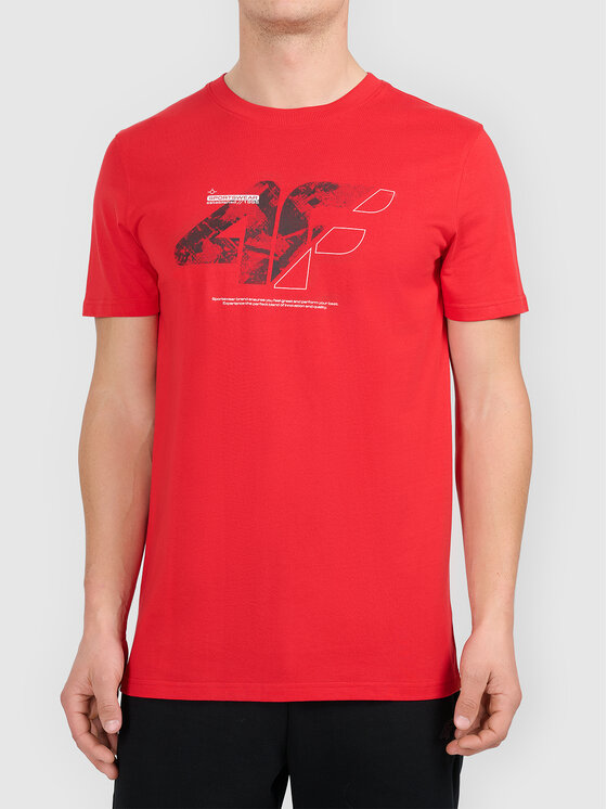 4F 4F T-Shirt 4FWAW26TTSHM3595-62S Czerwony Active Fit