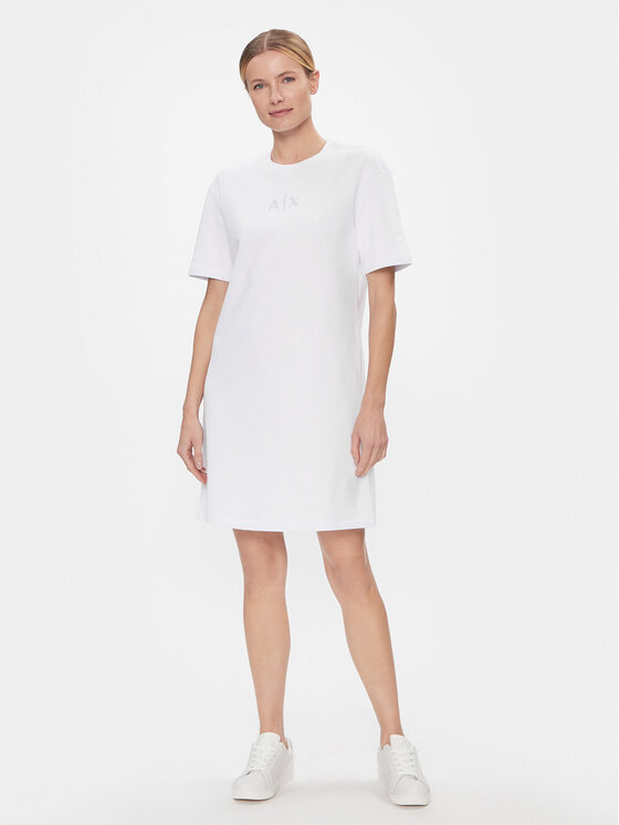 Armani Exchange Armani Exchange Kleid für den Alltag 3DYA89 YJFHZ 1000 Weiß Regular Fit