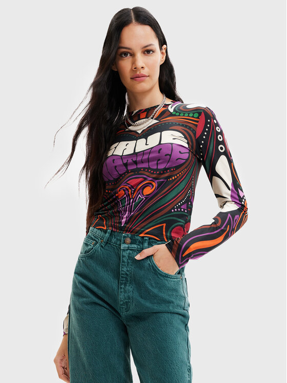 Desigual Desigual Μπλουζάκι Blair 22WWTK35 Έγχρωμο Slim Fit