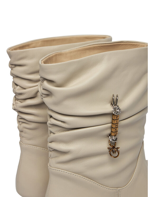 PINKO PINKO Μποτάκια Gloria 28 SD0629P003 Κρεμ