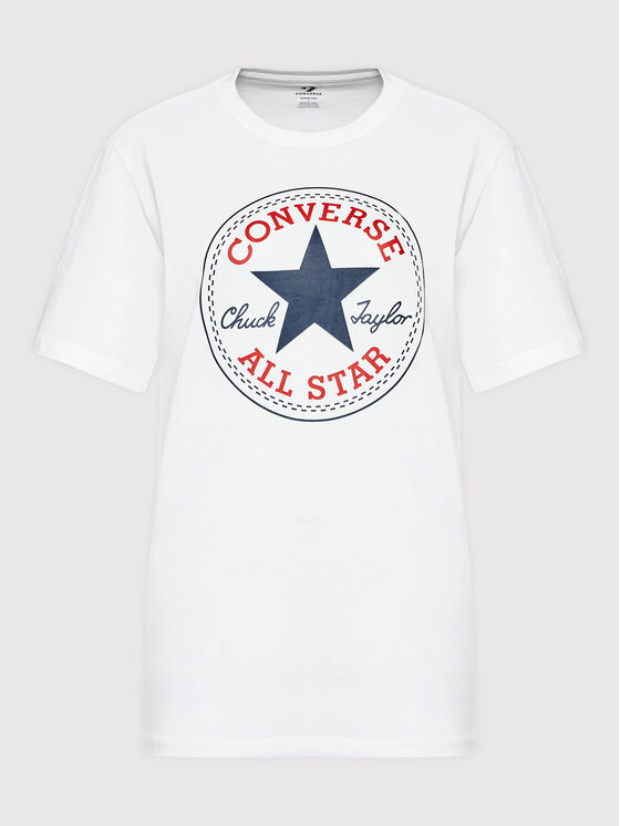Converse Converse T-Shirt Unisex Core Chuck Patch 10024064-A01 Biały Regular Fit