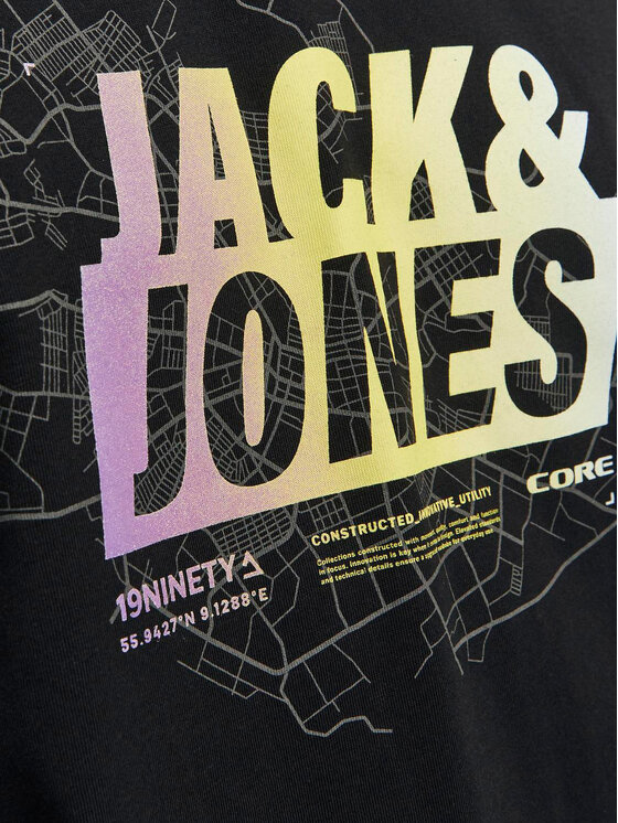 Jack & Jones Jack & Jones Футболка Map 12257908 Чорний Regular Fit