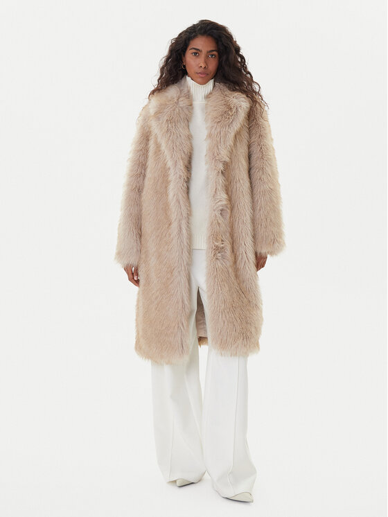 Liu Jo Liu Jo Pelzmantel MF5459 E1024 Beige Regular Fit