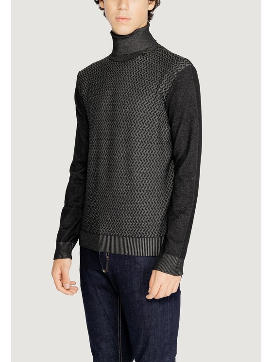 HAMAKI-HO HAMAKI-HO Sweter MI3102H Czarny Regular Fit