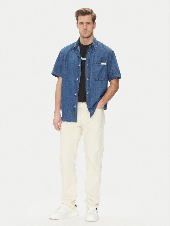Calvin Klein Jeans Calvin Klein Jeans džínsová košeľa J30J327178 Modrá Regular Fit