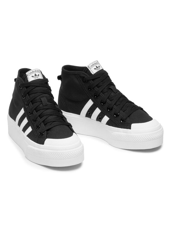 adidas adidas Sneakersy Nizza Platform Mid W FY2783 Czarny