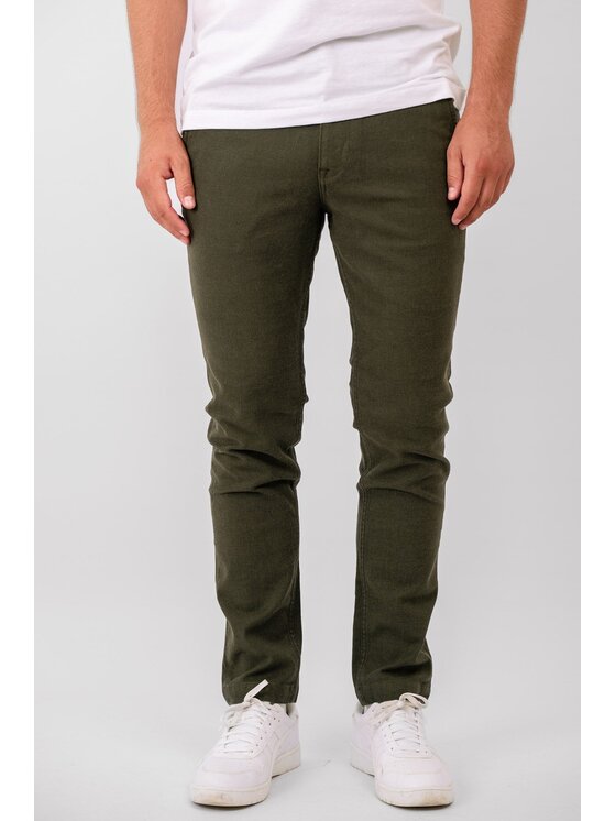 TeeShoppen TeeShoppen Chinosy 'Perform Collection' Zielony Regular Fit