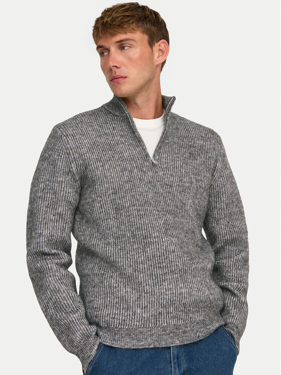 Only & Sons Only & Sons Pulover 22027686 Gri Regular Fit