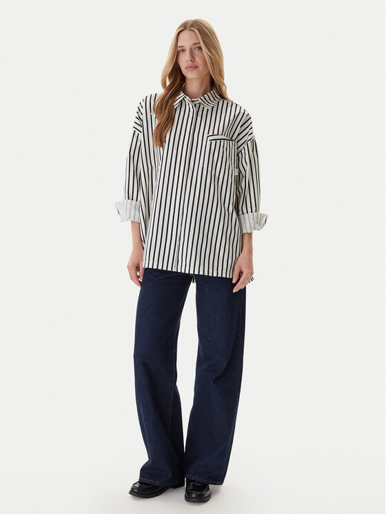 Mustang Mustang Camicia Salinas 1016729 Écru Oversize