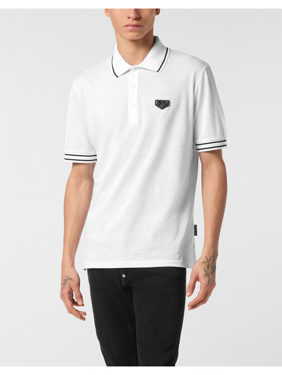 PHILIPP PLEIN PHILIPP PLEIN Polo 25571 Biały Slim Fit