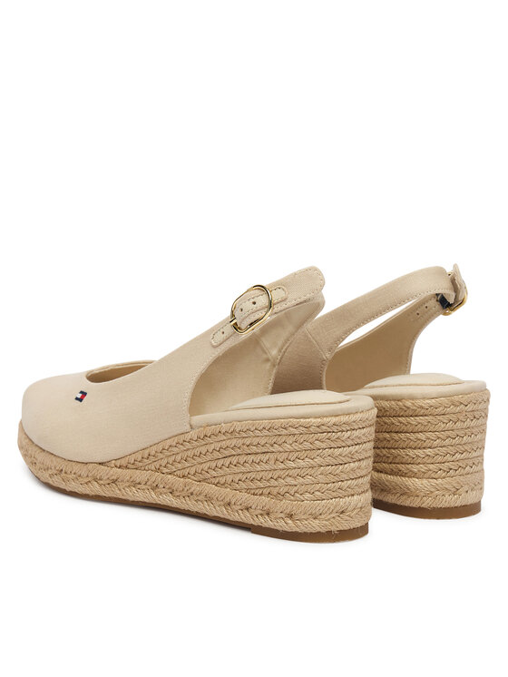 Tommy Hilfiger Tommy Hilfiger Espadrilles Mid Wedge Espad Slingback FW0FW09228 Bézs
