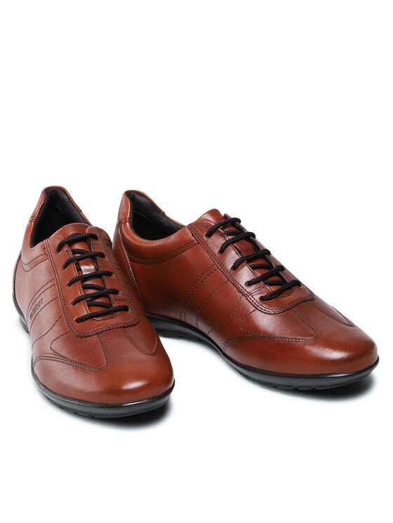 Geox® MO SYMBOL: Chaussures en Cuir Marron brique Homme
