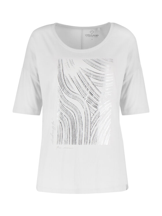 Volcano Volcano T-Shirt T-FEST Biały Regular Fit