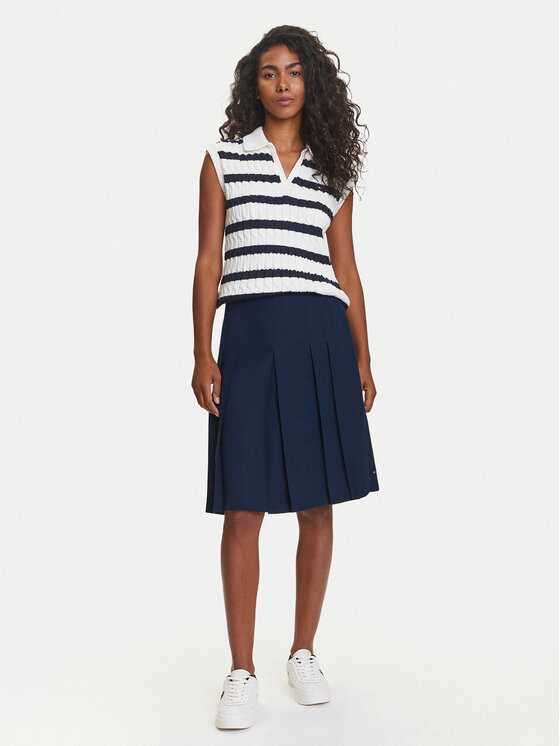 Tommy Hilfiger Tommy Hilfiger Спідниця в складку WW0WW46796 Cиній Regular Fit