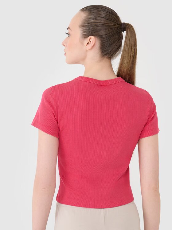 4F 4F Tričko 4FRSS25TTSHF2696-54S Ružová Slim Fit