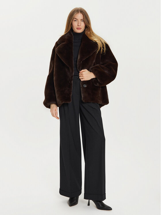 PINKO PINKO Krzno 104321 A1ZO Rjava Regular Fit