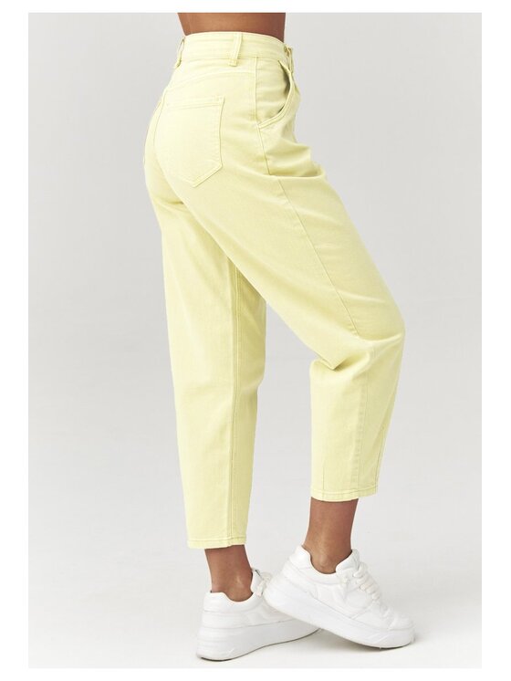 Makadamia Makadamia Jeansy C31 Żółty Baggy Fit
