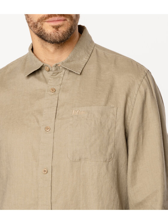 Lee Cooper Lee Cooper Koszula ROGER 2020 Khaki Regular Fit