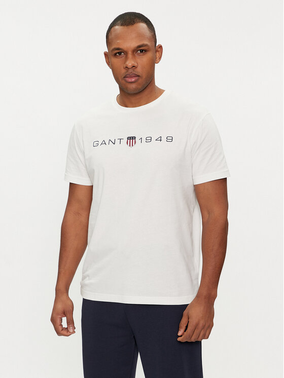 Gant Gant Tričko Graphic 2003242 Écru Regular Fit